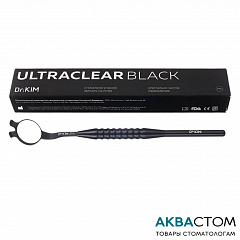 Зеркало №4 (серия Black) с ретрактором, двустороннее, ультраяркое, со съемной ручкой, диаметр 22 мм, 1 шт. Dr.Kim, Россия